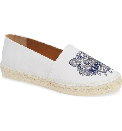 Shop Kenzo White Tiger Embroidered Espadrille