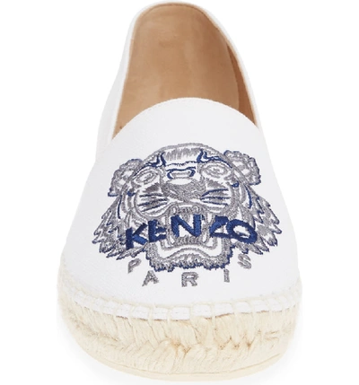 Shop Kenzo White Tiger Embroidered Espadrille