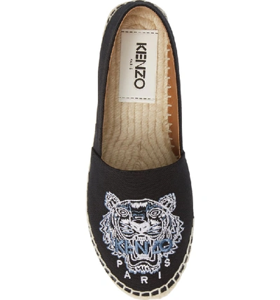 Shop Kenzo White Tiger Embroidered Espadrille In Black