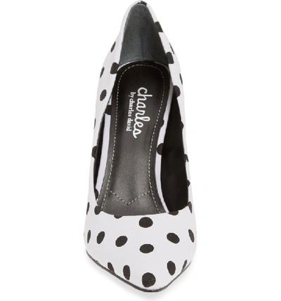 Shop Charles By Charles David Maxx Pointy Toe Pump In White/ Black Fabric
