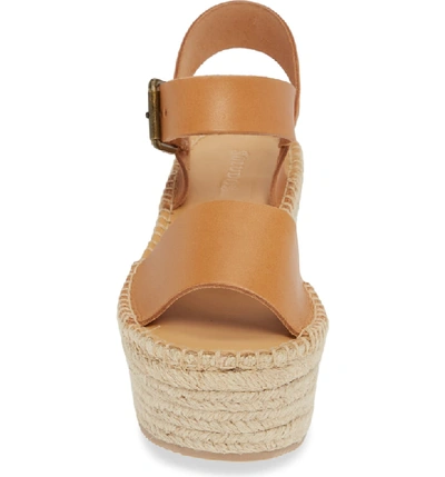 Shop Soludos Minorca Platform Wedge Sandal In Nude Leather