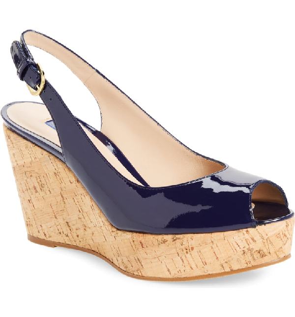 stuart weitzman jean wedge slingback