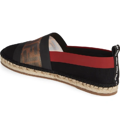 Shop Fendi Colibri Espadrille In Black/ Red