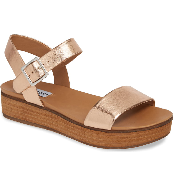 steve madden rose gold platform sandals