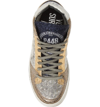 Shop P448 Queens Mid Sneaker In Lurex