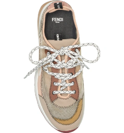 Shop Fendi Ffreedom Patchwork Sneaker In Grey/ Pink