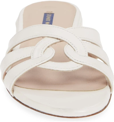 Shop Stuart Weitzman Cami Slide Sandal In Cream Caviar Patent