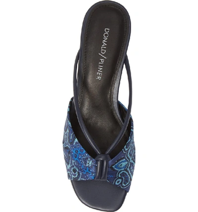 Shop Donald Pliner Andra Wedge Sandal In Blue Fabric