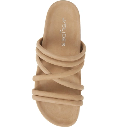 Shop Jslides Tess Strappy Slide Sandal In Sand Nubuck Leather