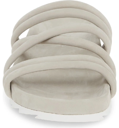 Shop Jslides Tess Strappy Slide Sandal In Light Grey Nubuck Leather
