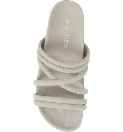 Shop Jslides Tess Strappy Slide Sandal In Light Grey Nubuck Leather