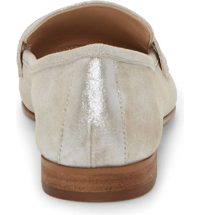 Shop Vince Camuto Macinda Penny Loafer In Sandy Silver Suede