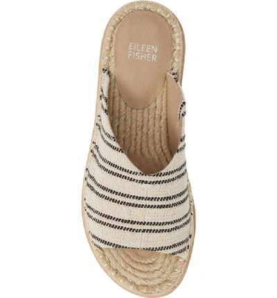Shop Eileen Fisher Milly Espadrille Slide Sandal In Natural/black Fabric