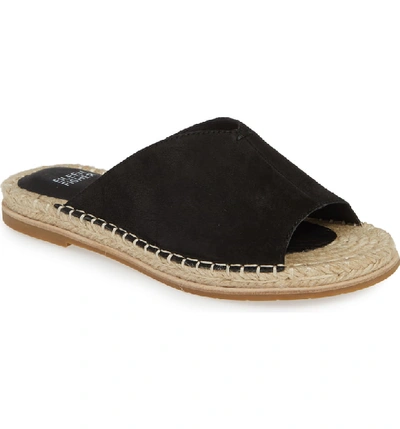 Shop Eileen Fisher Milly Espadrille Slide Sandal In Black Nubuck