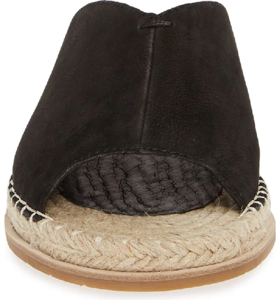 Shop Eileen Fisher Milly Espadrille Slide Sandal In Black Nubuck