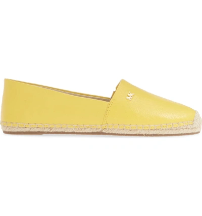 Shop Michael Michael Kors 'kendrick' Slip-on Espadrille Flat In Golden Yellow Tumbled Leather