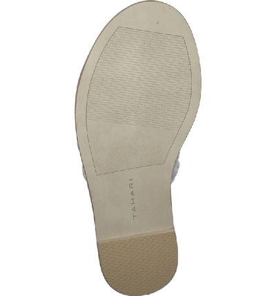 Shop T Tahari Tahari Calandra Slide Sandal In Natural Fabric