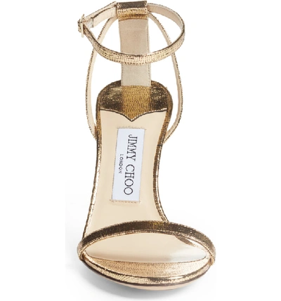 Shop Jimmy Choo Minny Metallic Sandal In Gold