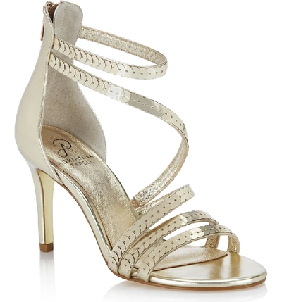 Shop Adrianna Papell Alexi Sequin Strappy Sandal In Gold Metallic Fabric