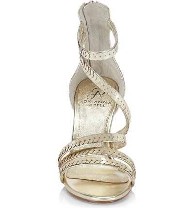 Shop Adrianna Papell Alexi Sequin Strappy Sandal In Gold Metallic Fabric
