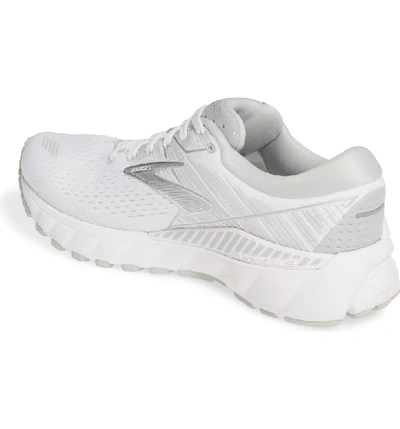 Shop Brooks Adrenaline Gts 19 Running Shoe In White/ White/ Grey