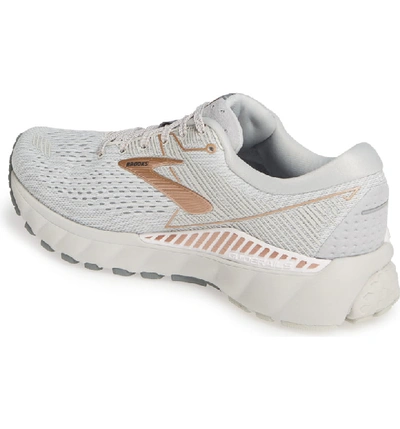 Shop Brooks Adrenaline Gts 19 Running Shoe In Grey/ Copper/ White