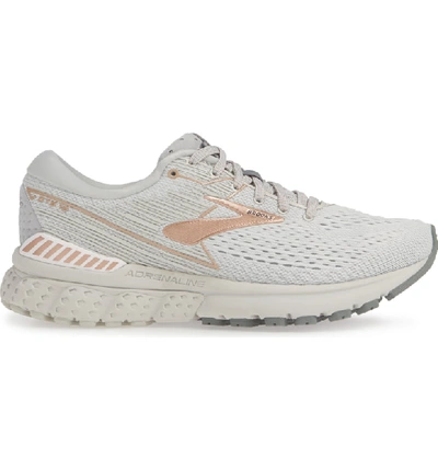 Shop Brooks Adrenaline Gts 19 Running Shoe In Grey/ Copper/ White