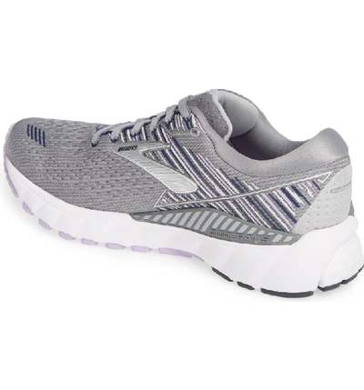 Shop Brooks Adrenaline Gts 19 Running Shoe In Grey/ Lavender/ Navy