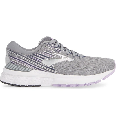 Shop Brooks Adrenaline Gts 19 Running Shoe In Grey/ Lavender/ Navy