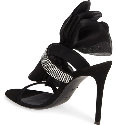 Shop Giuseppe Zanotti Ruffle Sandal In Black