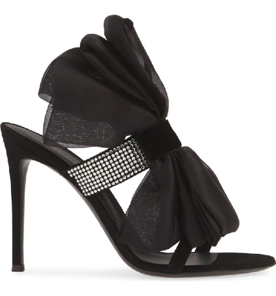 Shop Giuseppe Zanotti Ruffle Sandal In Black