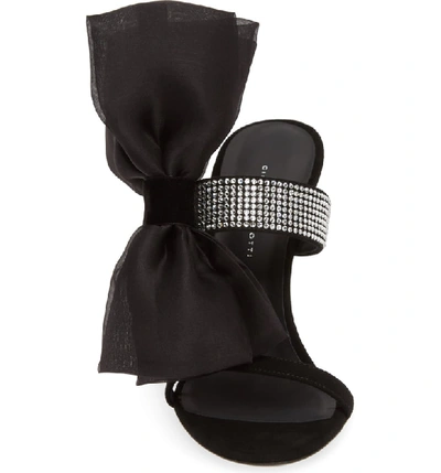 Shop Giuseppe Zanotti Ruffle Sandal In Black