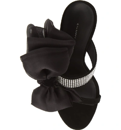 Shop Giuseppe Zanotti Ruffle Sandal In Black