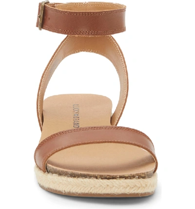 Shop Lucky Brand Garston Espadrille Sandal In Umber Leather