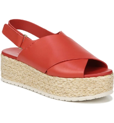 Shop Vince Jesson Espadrille Slingback Sandal In Adobe Red