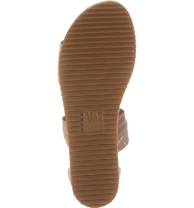 Shop Eileen Fisher Zoe Wedge Sandal In Latte Tumbled Nubuck Leather