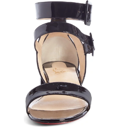 Shop Christian Louboutin Multipot Block Heel Sandal In Black Patent