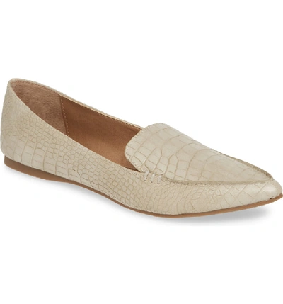 Shop Steve Madden Feather Loafer Flat In Taupe Print