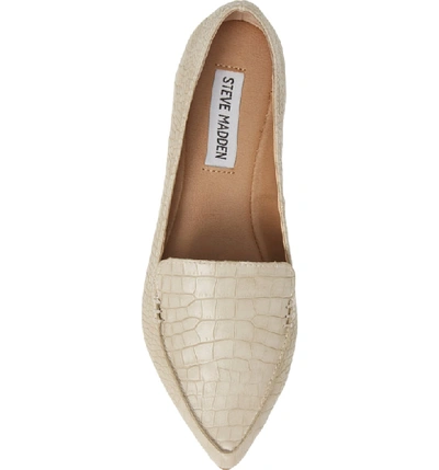 Shop Steve Madden Feather Loafer Flat In Taupe Print