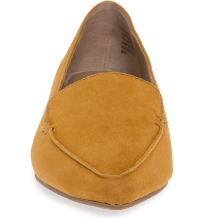 Shop Steve Madden Feather Loafer Flat In Mustard Suede