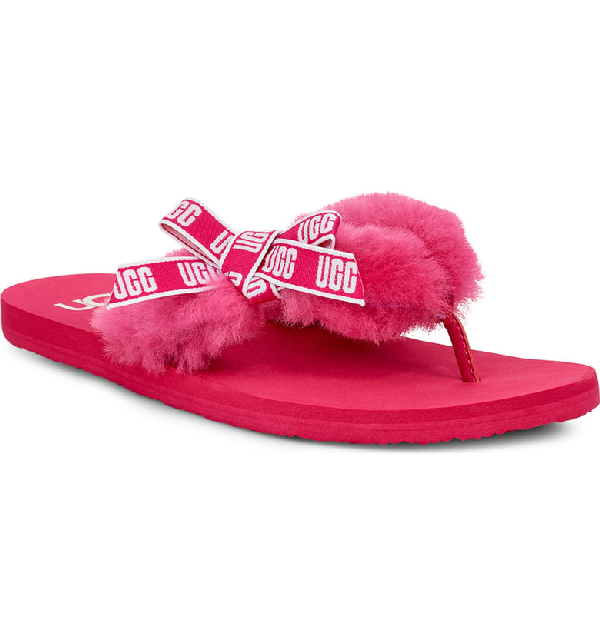 shearling flip flops