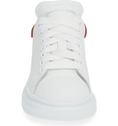 Shop Alexander Mcqueen Sneaker In Coral Glitter/ White