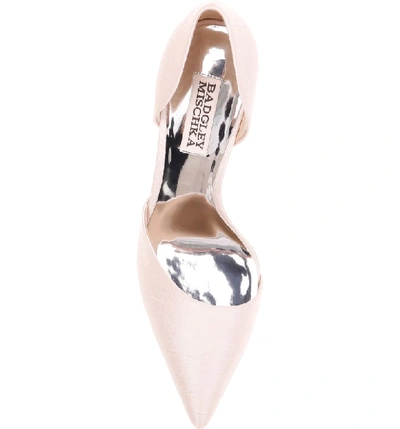 Shop Badgley Mischka Lola D'orsay Pump In Pink Fabric