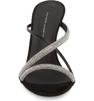 Shop Giuseppe Zanotti Embellished Slide Sandal In Black