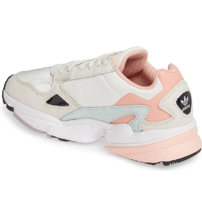 Shop Adidas Originals Falcon Sneaker In White Tint/ Raw White/ Pink