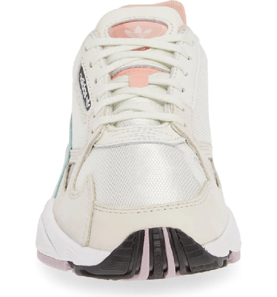 Shop Adidas Originals Falcon Sneaker In White Tint/ Raw White/ Pink