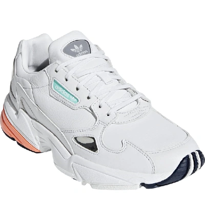 Shop Adidas Originals Falcon Sneaker In Crystal White/ Easy Orange