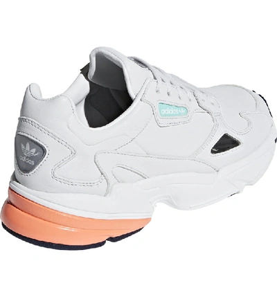 Shop Adidas Originals Falcon Sneaker In Crystal White/ Easy Orange