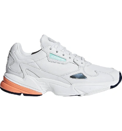 Shop Adidas Originals Falcon Sneaker In Crystal White/ Easy Orange