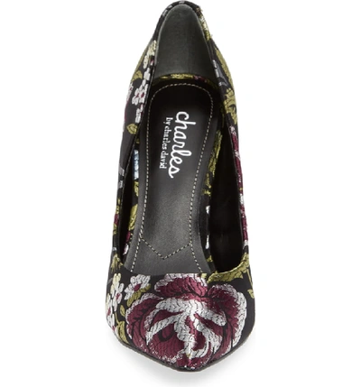 Shop Charles By Charles David Maxx Pointy Toe Pump In Black Floral Fabric